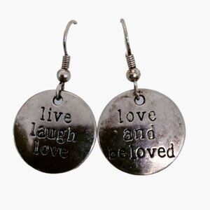 Live Love Laugh Earring Love Beloved Inspiration Motivation Romance Valentine